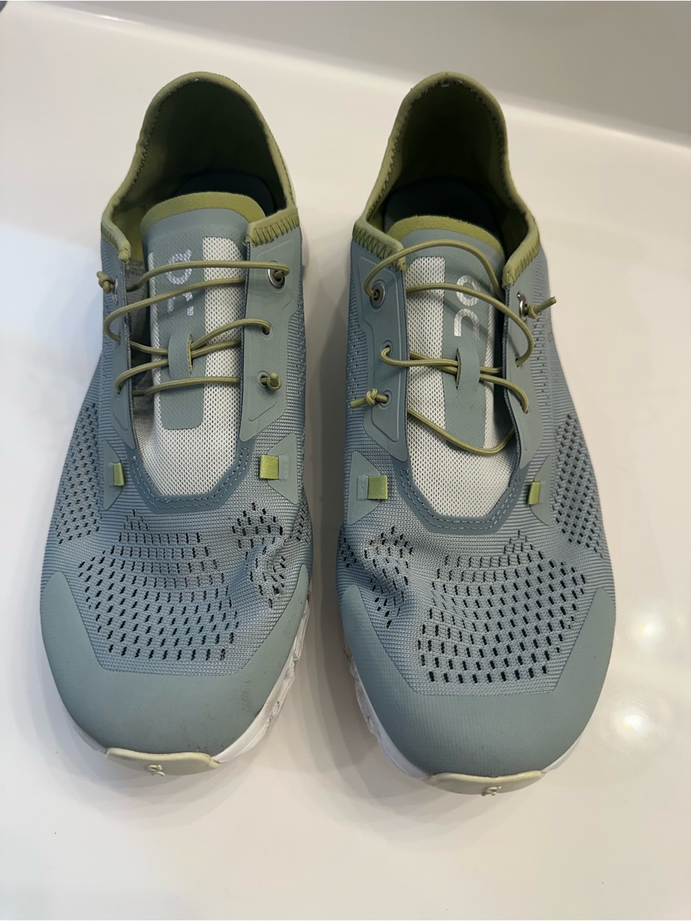 On Running Men's Lightweight Knit Sneakers - Sage Green and Olive